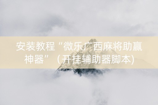 安装教程“微乐广西麻将助赢神器”（开挂辅助器脚本)