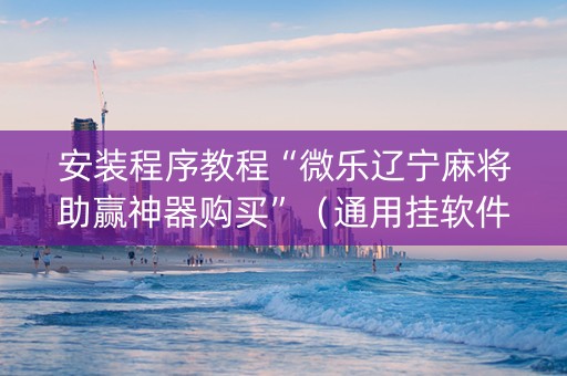 安装程序教程“微乐辽宁麻将助赢神器购买”（通用挂软件多少钱)