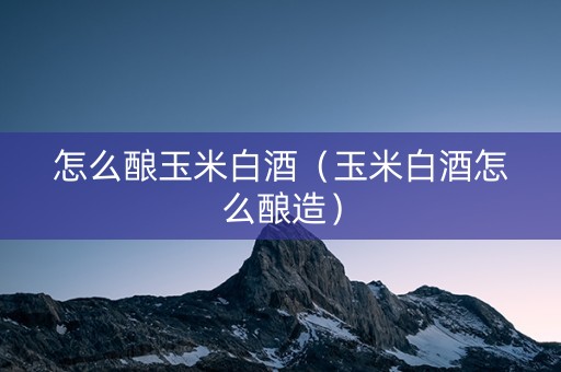 怎么酿玉米白酒（玉米白酒怎么酿造）