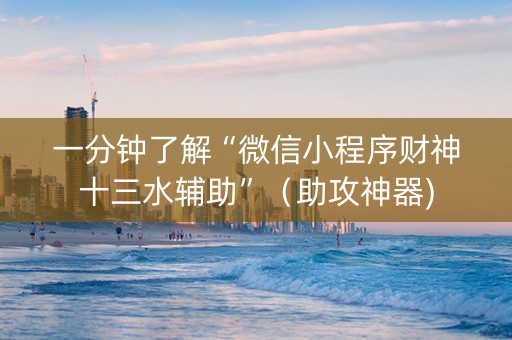 一分钟了解“微信小程序财神十三水辅助”（助攻神器)