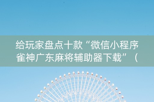 给玩家盘点十款“微信小程序雀神广东麻将辅助器下载”（充值会提高胜率么)