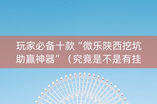 玩家必备十款“微乐陕西挖坑助赢神器”（究竟是不是有挂)