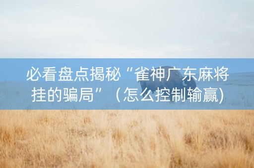 必看盘点揭秘“雀神广东麻将挂的骗局”（怎么控制输赢)