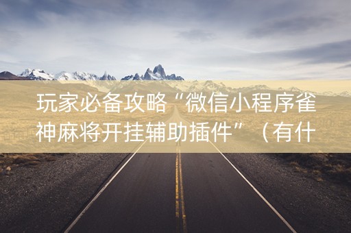 玩家必备攻略“微信小程序雀神麻将开挂辅助插件”（有什么诀窍)