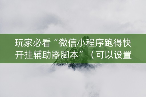 玩家必看“微信小程序跑得快开挂辅助器脚本”（可以设置输赢吗)
