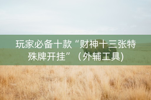 玩家必备十款“财神十三张特殊牌开挂”（外辅工具)