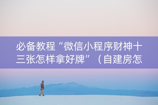 必备教程“微信小程序财神十三张怎样拿好牌”（自建房怎么拿好牌)