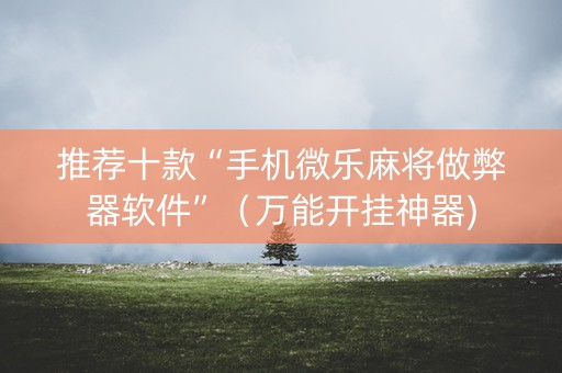 推荐十款“手机微乐麻将做弊器软件”（万能开挂神器)