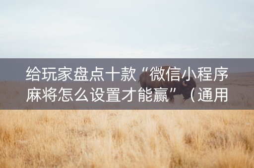 给玩家盘点十款“微信小程序麻将怎么设置才能赢”（通用挂软件多少钱)
