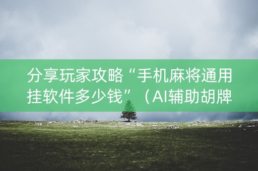 分享玩家攻略“手机麻将通用挂软件多少钱”（AI辅助胡牌规则)
