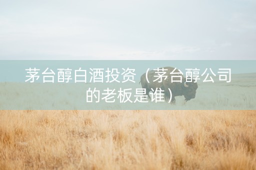 茅台醇白酒投资（茅台醇公司的老板是谁）
