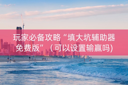 玩家必备攻略“填大坑辅助器免费版”（可以设置输赢吗)