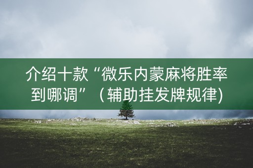 介绍十款“微乐内蒙麻将胜率到哪调”（辅助挂发牌规律)