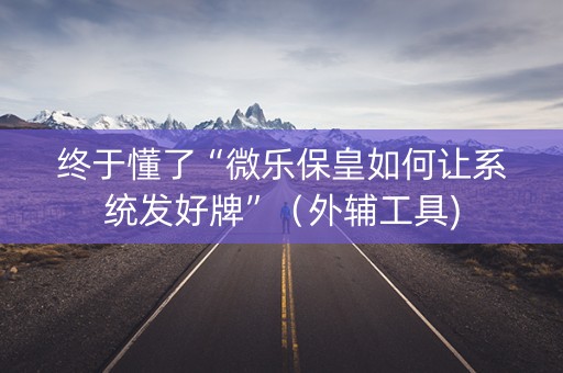 终于懂了“微乐保皇如何让系统发好牌”（外辅工具)