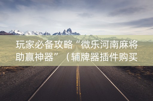 玩家必备攻略“微乐河南麻将助赢神器”（辅牌器插件购买)