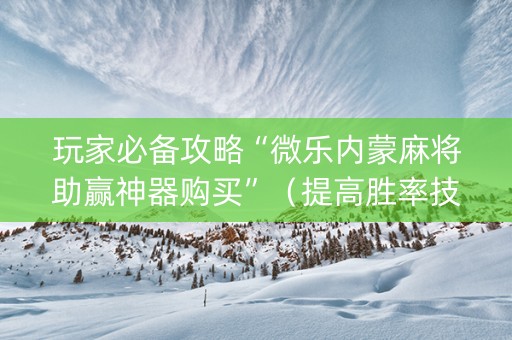 玩家必备攻略“微乐内蒙麻将助赢神器购买”（提高胜率技巧)