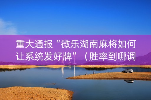 重大通报“微乐湖南麻将如何让系统发好牌”（胜率到哪调)