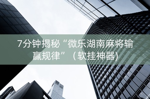 7分钟揭秘“微乐湖南麻将输赢规律”（软挂神器)