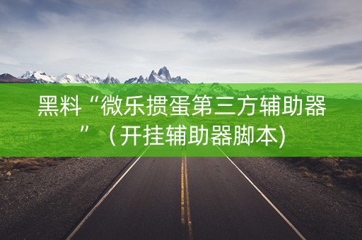 黑料“微乐掼蛋第三方辅助器”（开挂辅助器脚本)