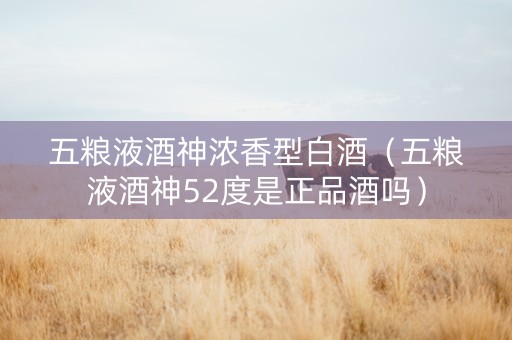 五粮液酒神浓香型白酒（五粮液酒神52度是正品酒吗）