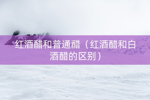 红酒醋和普通醋（红酒醋和白酒醋的区别）