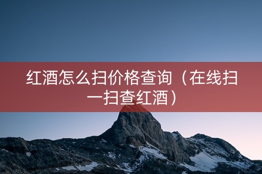 红酒怎么扫价格查询（在线扫一扫查红酒）