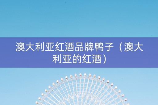 澳大利亚红酒品牌鸭子（澳大利亚的红酒）