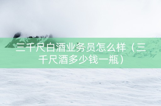 三千尺白酒业务员怎么样（三千尺酒多少钱一瓶）