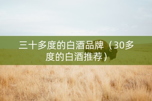 三十多度的白酒品牌（30多度的白酒推荐）
