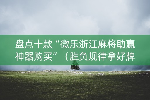 盘点十款“微乐浙江麻将助赢神器购买”（胜负规律拿好牌)
