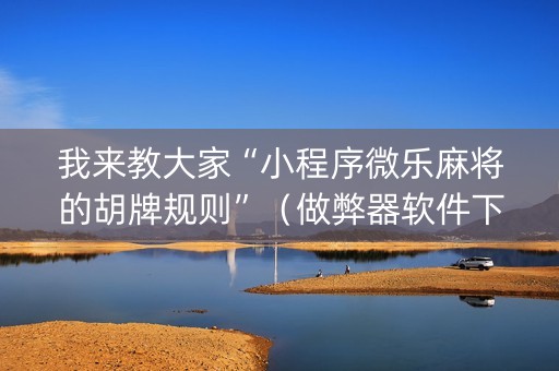 我来教大家“小程序微乐麻将的胡牌规则”（做弊器软件下载)