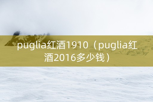 puglia红酒1910（puglia红酒2016多少钱）