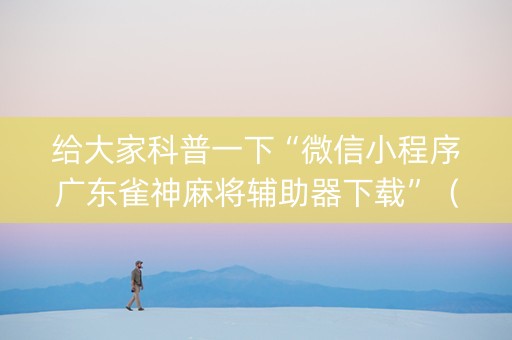 给大家科普一下“微信小程序广东雀神麻将辅助器下载”（开挂辅助脚本)