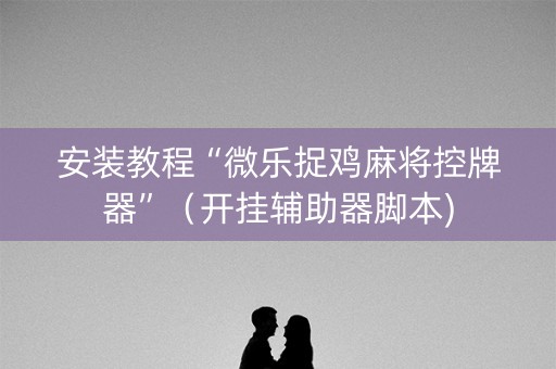 安装教程“微乐捉鸡麻将控牌器”（开挂辅助器脚本)