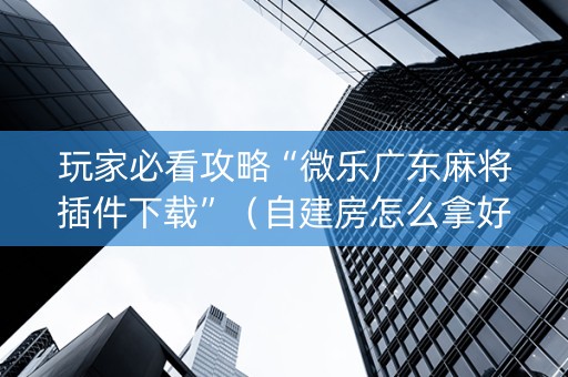 玩家必看攻略“微乐广东麻将插件下载”（自建房怎么拿好牌)