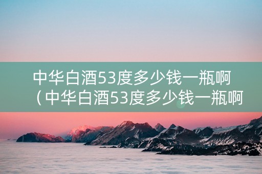 中华白酒53度多少钱一瓶啊（中华白酒53度多少钱一瓶啊图片）