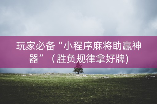玩家必备“小程序麻将助赢神器”（胜负规律拿好牌)