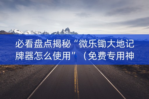 必看盘点揭秘“微乐锄大地记牌器怎么使用”（免费专用神器)