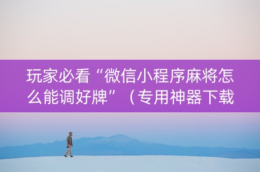 玩家必看“微信小程序麻将怎么能调好牌”（专用神器下载)