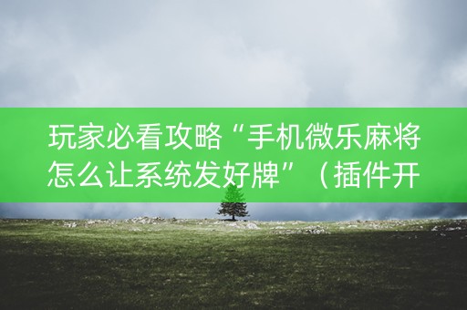 玩家必看攻略“手机微乐麻将怎么让系统发好牌”（插件开挂免费AI)