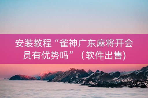 安装教程“雀神广东麻将开会员有优势吗”（软件出售)