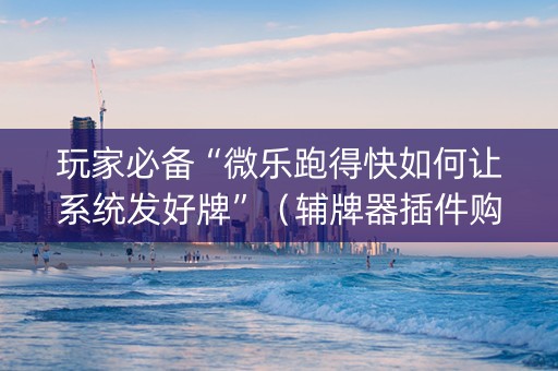 玩家必备“微乐跑得快如何让系统发好牌”（辅牌器插件购买)