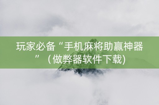 玩家必备“手机麻将助赢神器”（做弊器软件下载)