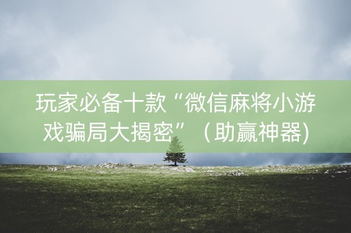 玩家必备十款“微信麻将小游戏骗局大揭密”（助赢神器)