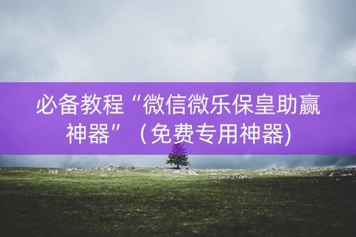 必备教程“微信微乐保皇助赢神器”（免费专用神器)