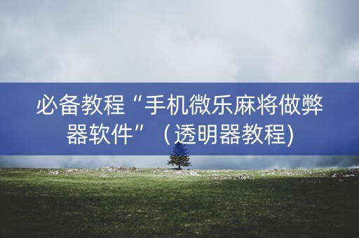 必备教程“手机微乐麻将做弊器软件”（透明器教程)