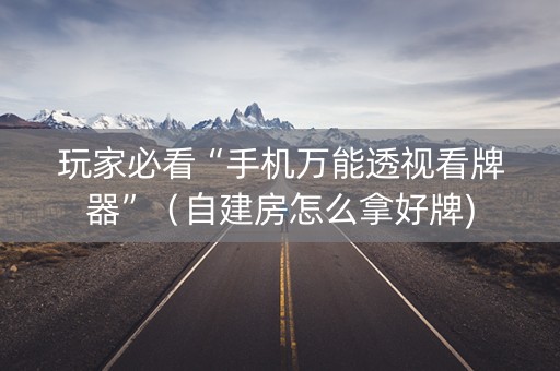 玩家必看“手机万能透视看牌器”（自建房怎么拿好牌)