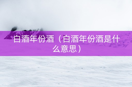 白酒年份酒（白酒年份酒是什么意思）