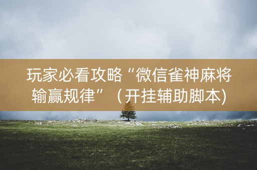 玩家必看攻略“微信雀神麻将输赢规律”（开挂辅助脚本)