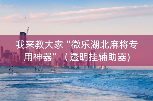 我来教大家“微乐湖北麻将专用神器”（透明挂辅助器)